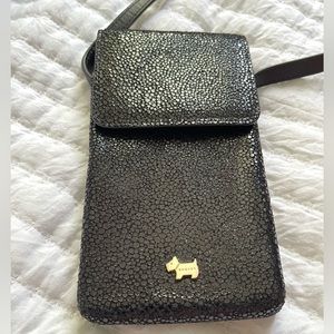 NWOT Radley of London Phone Cross Body in Black Stingray leather !